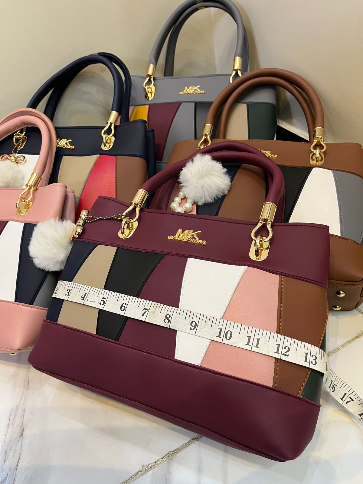 👜 MK Design Handbag with Double Pocket & Imported Keychain - Image 7